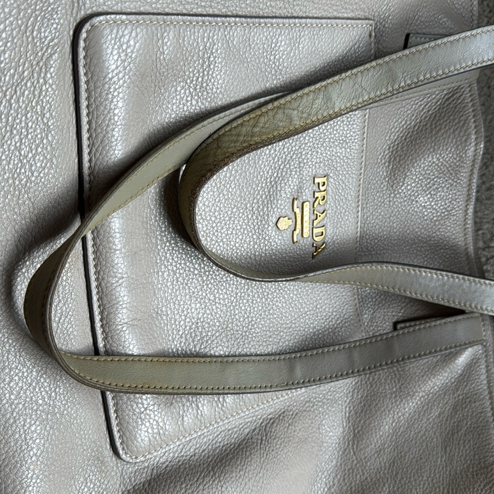 PRADA MILANO Logo Shoulder Hand Tote Bag Leather - Picture 5 of 17